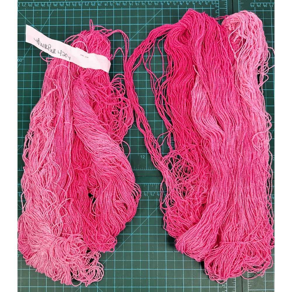 2 Skein Lot Handpainted Fingering Yarn Think Pink Magenta Hot Pink Hank 840 Yds